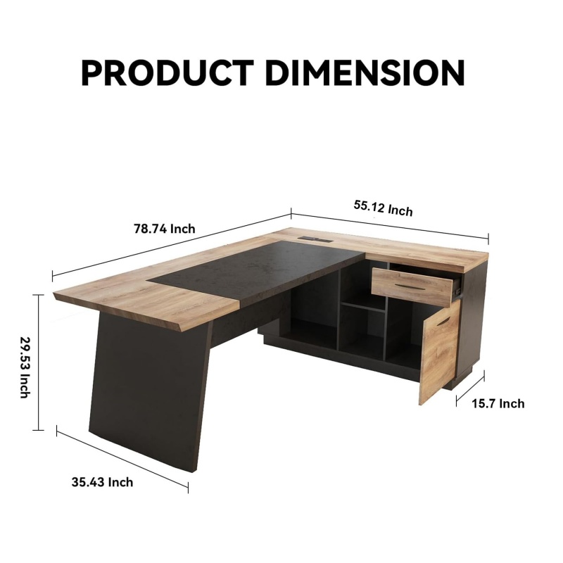 미국 창고형 모던 컴퓨터 책상 세트(서랍, 수납 선반  - Office Furniture Usa 리뷰 및 가격